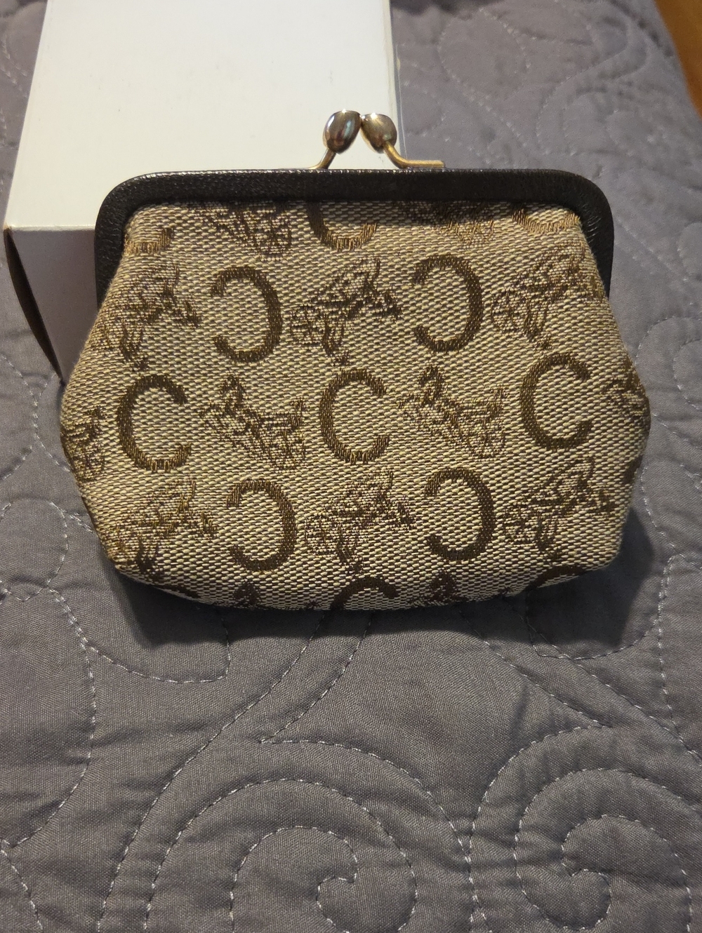 Celine C Horse Carriage Kisslock Coin Purse